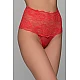 Ψηλόμεσο String Δαντέλα   Κόκκινο Milena By Paris 007579-Κόκκινο