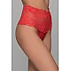 Ψηλόμεσο String Δαντέλα   Κόκκινο Milena By Paris 007579-Κόκκινο