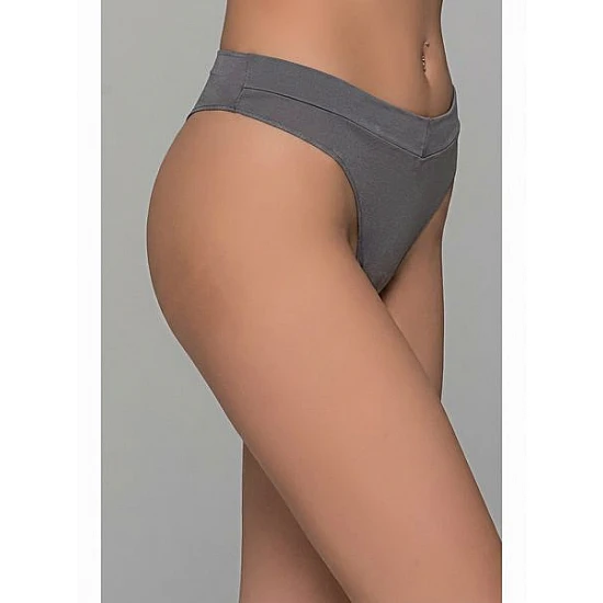 Plus Size String Bamboo   Ανθρακί Milena By Paris PS-7724-Ανθρακί