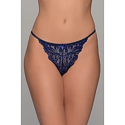 Ψηλόμεσο Tanga String Δαντέλα   Μπλε Milena By Paris 007740-Μπλε
