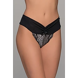 Plus Size String Δαντέλα και Τούλι   Μαύρο Milena By Paris PS-7745-Μαύρο-1