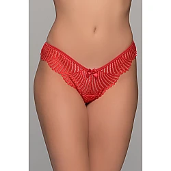 Brazilian Slip με Δαντέλα – Κόκκινο Milena By Paris 008484-Κόκκινο