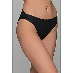 High Leg Σλιπ Bikini Bamboo   Μαύρο Milena By Paris 008505-Μαύρο