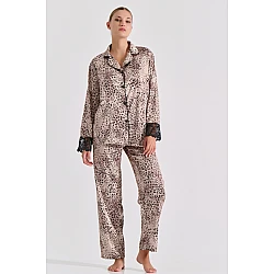 Πυζάμα Σατέν – Animal print Milena By Paris 009192-Animal print