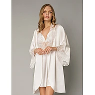 Νυφικό Σετ Σατέν Νυχτικό και Ρόμπα   Ιβουάρ Milena By Paris 3399_5352SET-Ιβουάρ