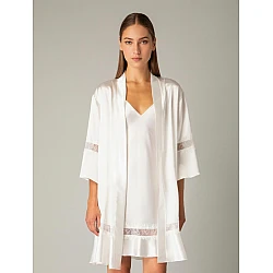 Νυφικό Σετ Νυχτικάκι και Ρόμπα Σατέν με Δαντέλα   Ιβουάρ Milena By Paris Set3390_5337-Ιβουάρ