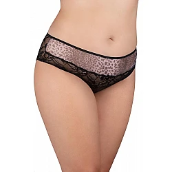 Σλιπ Μπικίνι Δαντέλα και Τούλι – Ασημί Animal Print Milena By Paris 008330-Ασημί
