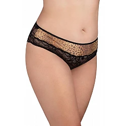 Σλιπ Μπικίνι Δαντέλα και Τούλι – Χρυσό Animal Print Milena By Paris 008330-Χρυσό
