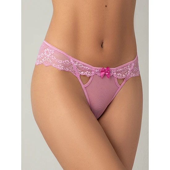 Σλιπ Μπραζίλ Δαντέλα και Τούλι – Rose Pink Milena By Paris 008428-Rose Pink