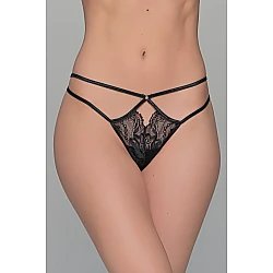 Δαντελένιο String Tanga   Μαύρο Milena By Paris 007690-Μαύρο