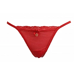 Γυναικείο Εσώρουχο G String Τούλι και Δαντέλα Milena By Paris V25-934-Κόκκινο
