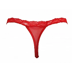 Γυναικείο Εσώρουχο Tanga String Τούλι και Δαντέλα Milena By Paris V25-932-Κόκκινο