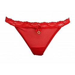 Γυναικείο Εσώρουχο Tanga String Τούλι και Δαντέλα Milena By Paris V25-932-Κόκκινο
