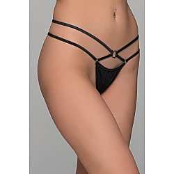 Micro G string Λύκρα   Μαύρο Milena By Paris 006916-Μαύρο