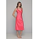 Midi Σατέν Slip Dress ΔΩΡΟ το String   Καρπουζί Milena By Paris 003434-Καρπουζί