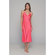 Midi Σατέν Slip Dress ΔΩΡΟ το String   Καρπουζί Milena By Paris 003434-Καρπουζί