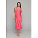 Midi Σατέν Slip Dress ΔΩΡΟ το String   Καρπουζί Milena By Paris 003434-Καρπουζί