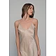 Midi Σατέν Slip Dress ΔΩΡΟ το String   Μπεζ Milena By Paris 003434-Μπεζ