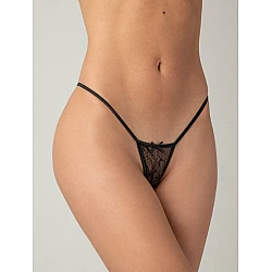 Mini Micro G string Δαντέλα   Μαύρο Milena By Paris 006825-Μαύρο