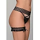 Ψηλόμεσο Δαντελένιο G string   Μαύρο Milena By Paris 006876-Μαύρο