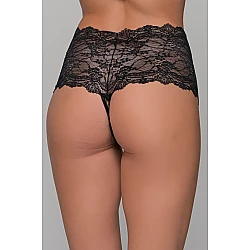 Ψηλόμεσο String με Δαντέλα– Τιγρέ Milena By Paris 007708-Τιγρέ