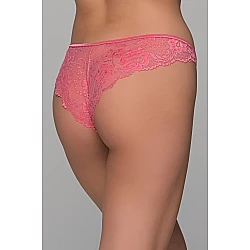 Σατέν Brazilian Slip με Δαντέλα – Καρπουζί Milena By Paris 008501-Καρπουζί