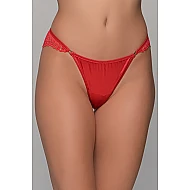 Σατέν Brazilian Slip με Δαντέλα – Κόκκινο Milena By Paris 008472-Κόκκινο