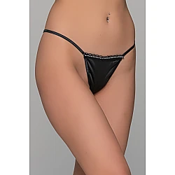 Σατέν Micro G string   Μαύρο Milena By Paris 006914-Μαύρο