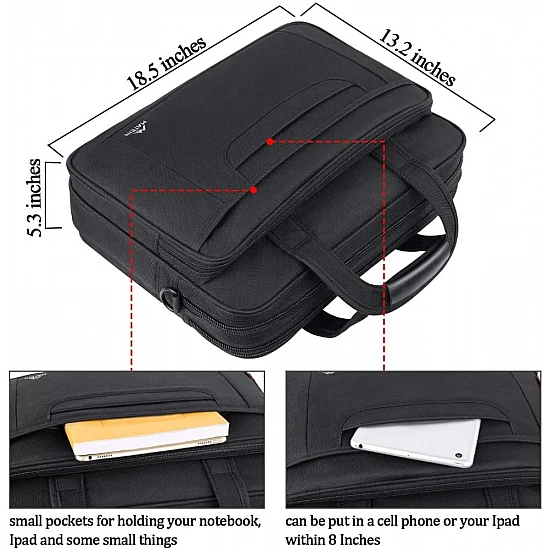 Υφασμάτινος Χαρτοφύλακας Matein 17'' laptop 21L 1172 μαύρο