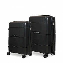 Βαλίτσα σκληρή Newcom N1595 (PP) μεσαία μεγάλη 66x25,5x43x5 cm + 75,5x29,5x45,5 cm μαύρο