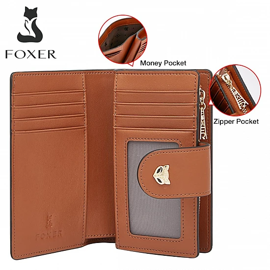 Γυναικείο PVC πορτοφόλι Foxer 230046F καφέ