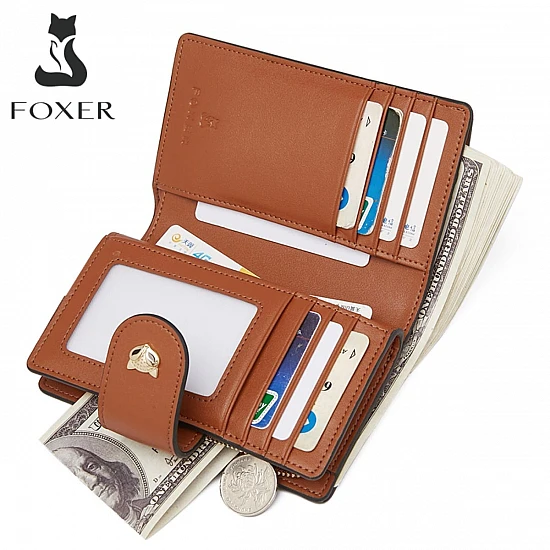 Γυναικείο PVC πορτοφόλι Foxer 230046F καφέ
