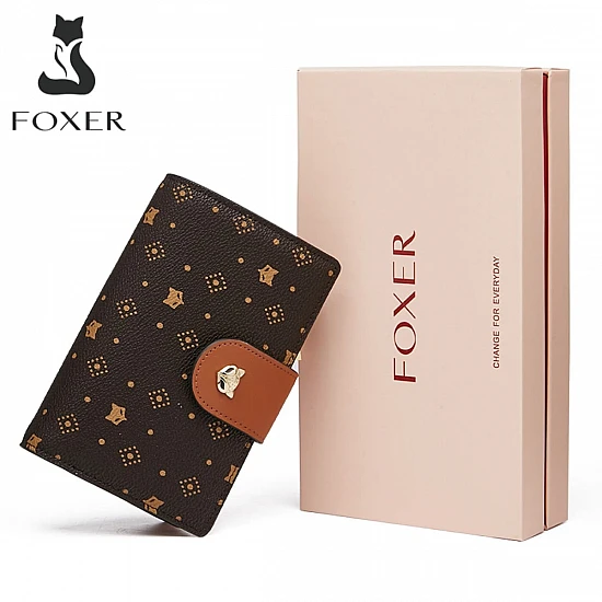 Γυναικείο PVC πορτοφόλι Foxer 230046F καφέ