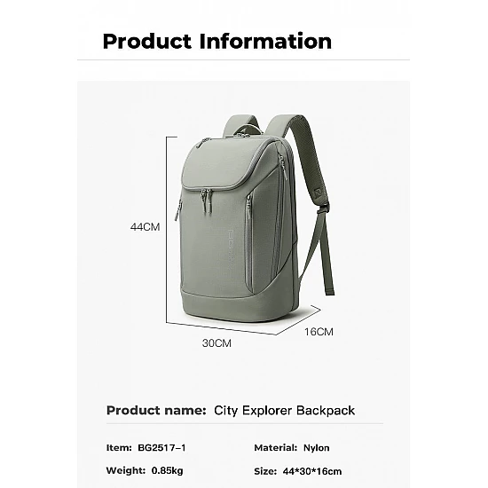 Επαγγελματικό σακίδιο 21L 15,6” Bange 2517-1 γκρι