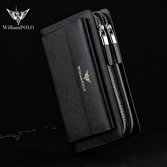 Δερμάτινο Ανδρικό πορτοφόλι William Polo 312 black