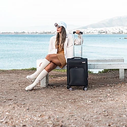 Βαλίτσα trolley Cardinal 3700 καμπίνας 55x23x37 cm μαύρη