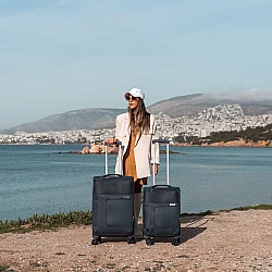 Βαλίτσα trolley Cardinal 3800 μικρή μεσαία 55x23x37 cm + 66x25x40 cm σκούρο μπλέ