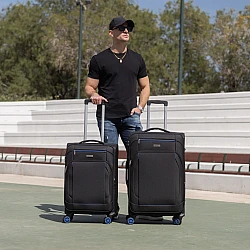 Βαλίτσα trolley Spectra Cardinal 5000 μεσαία μεγάλη 66x25x40 cm +75x30x46 cm μαύρη
