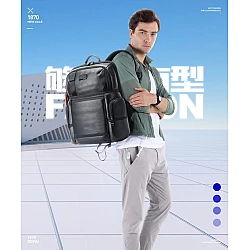 Δερμάτινο Σακίδιο πλάτης 28L 17,3” Bopai 61-121971 μαύρο