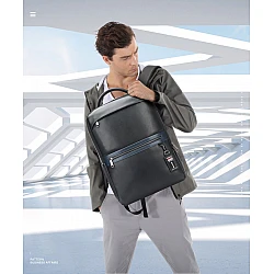 Δερμάτινο Σακίδιο πλάτης 24L Laptop 15,6” Bopai 61-122101 μαύρο