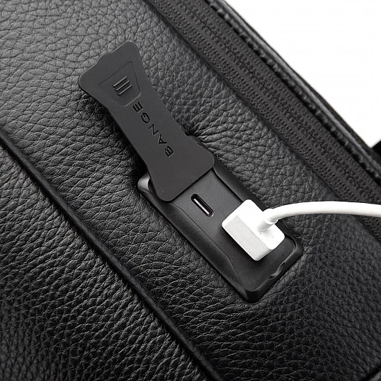 Δερμάτινο Σακίδιο πλάτης 21L Laptop 15,6” Bange 6621 μαύρο