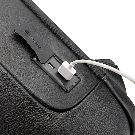 Δερμάτινο Σακίδιο πλάτης 23L Laptop 15,6” Bange 6622 μαύρο