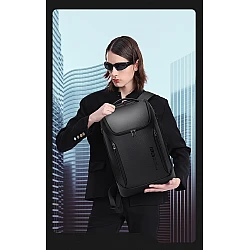 Δερμάτινο Σακίδιο πλάτης 24L Laptop 15,6” Bange 6623 μαύρο