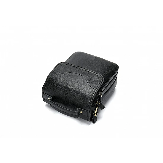 Δερμάτινο τσαντάκι ώμου 8558 black