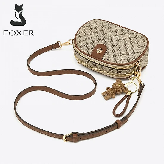 Υφασμάτινη Γυναικεία Τσάντα Χιαστί Foxer 900551F καφέ