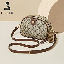 Υφασμάτινη Γυναικεία Τσάντα Χιαστί Foxer 900551F καφέ