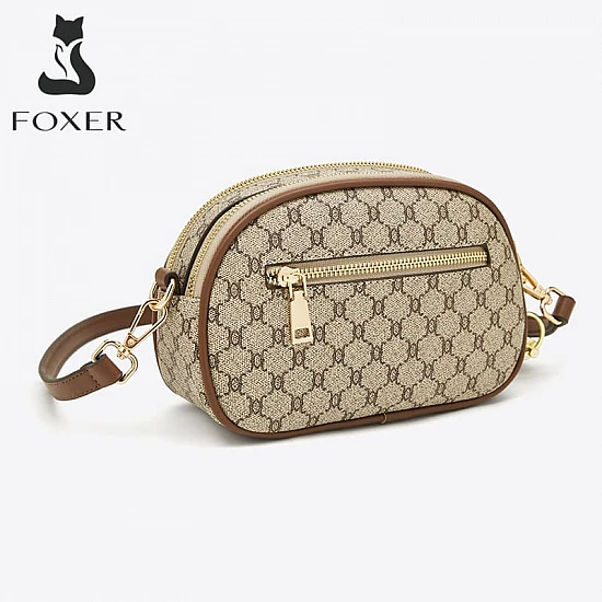 Υφασμάτινη Γυναικεία Τσάντα Χιαστί Foxer 900551F καφέ