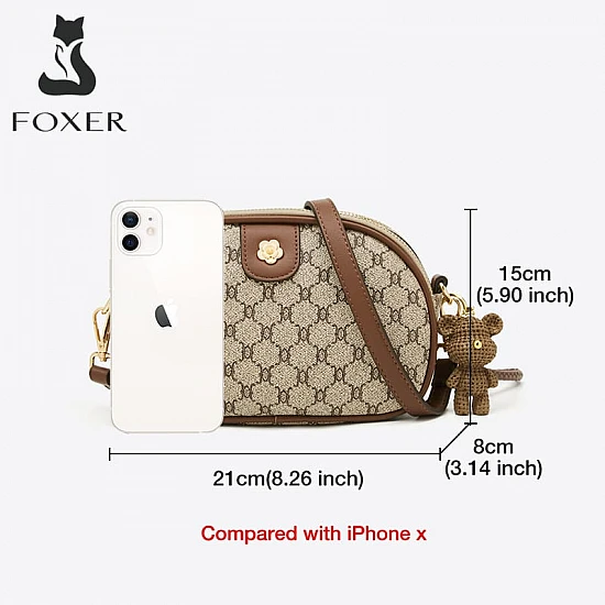 Υφασμάτινη Γυναικεία Τσάντα Χιαστί Foxer 900551F καφέ