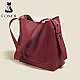 Δερμάτινη Γυναικεία Τσάντα Shopper ‘Ωμου Foxer 9136015F μπορντό