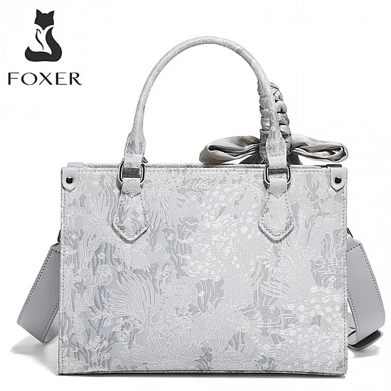 Γυναικεία Τσάντα Χειρός Foxer 9165028F ασημί